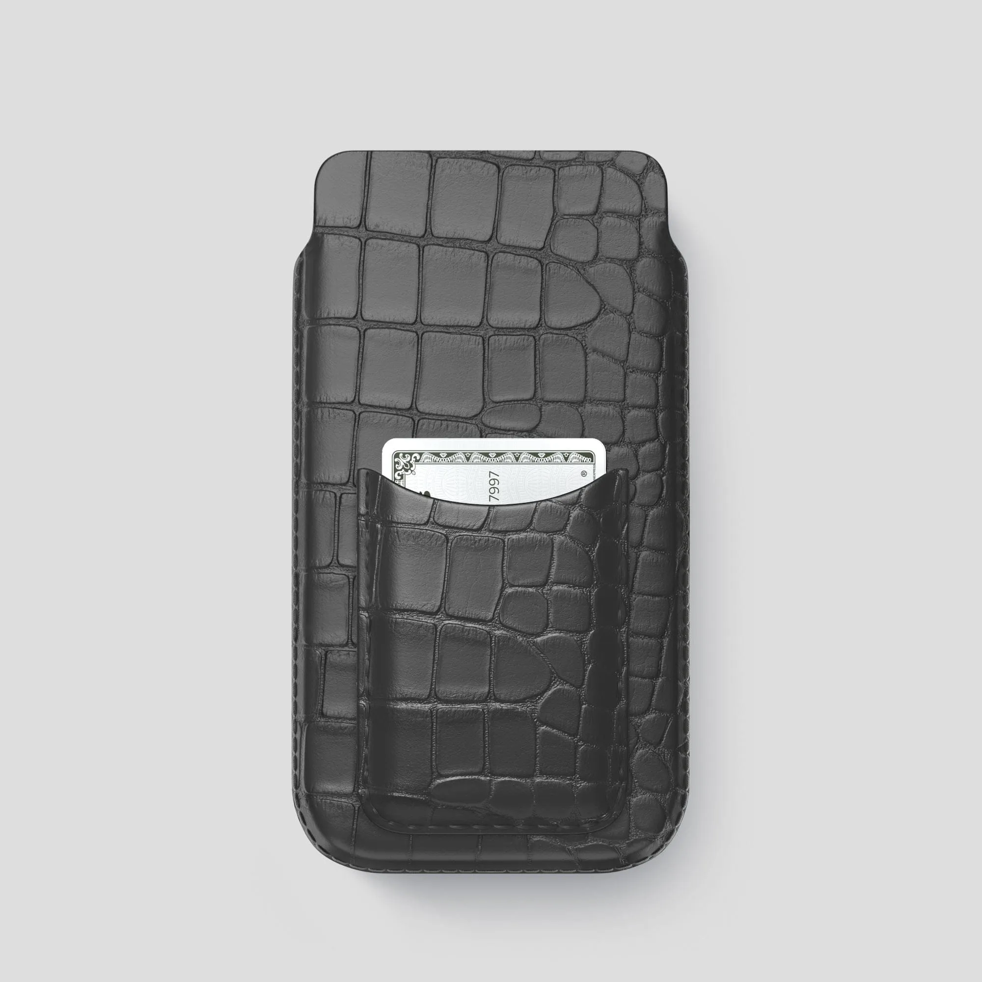 Pouch Card Case For iPhone 15 Pro In Alligator Elegant Build
