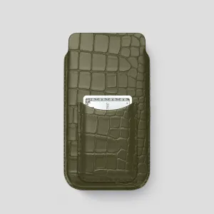 Classic Texture Premium Texture Design Pouch Card Case For iPhone 15 Pro In Alligator