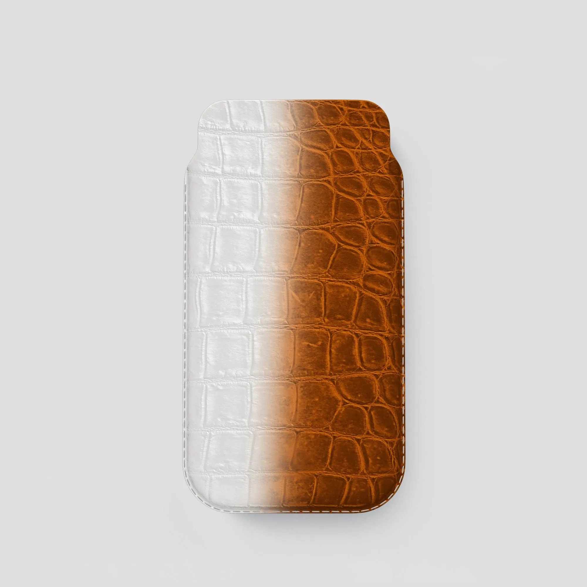 Pouch Case For iPhone 15 Pro In Himalayan Crocodile Durable Build