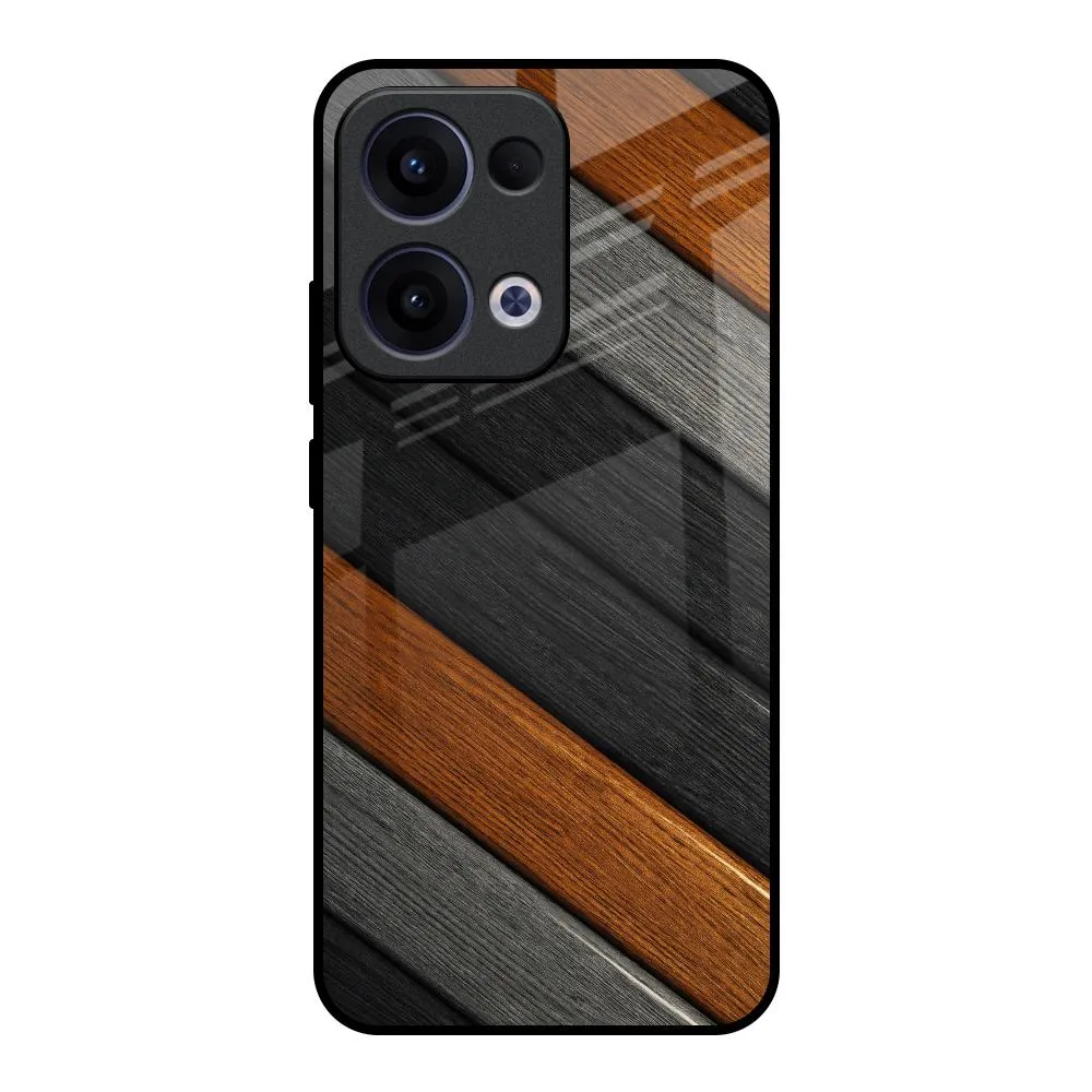 Tri Color Wood Glass Case for Oppo Reno13 5G Smooth Texture Ultra light