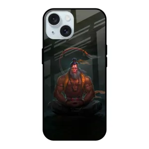 Lord Hanuman Animated Glass Case for iPhone 15 Unisex Design