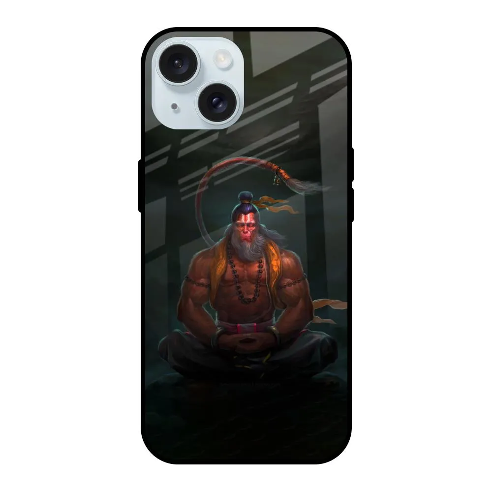 Lord Hanuman Animated Glass Case for iPhone 15 Unisex Design