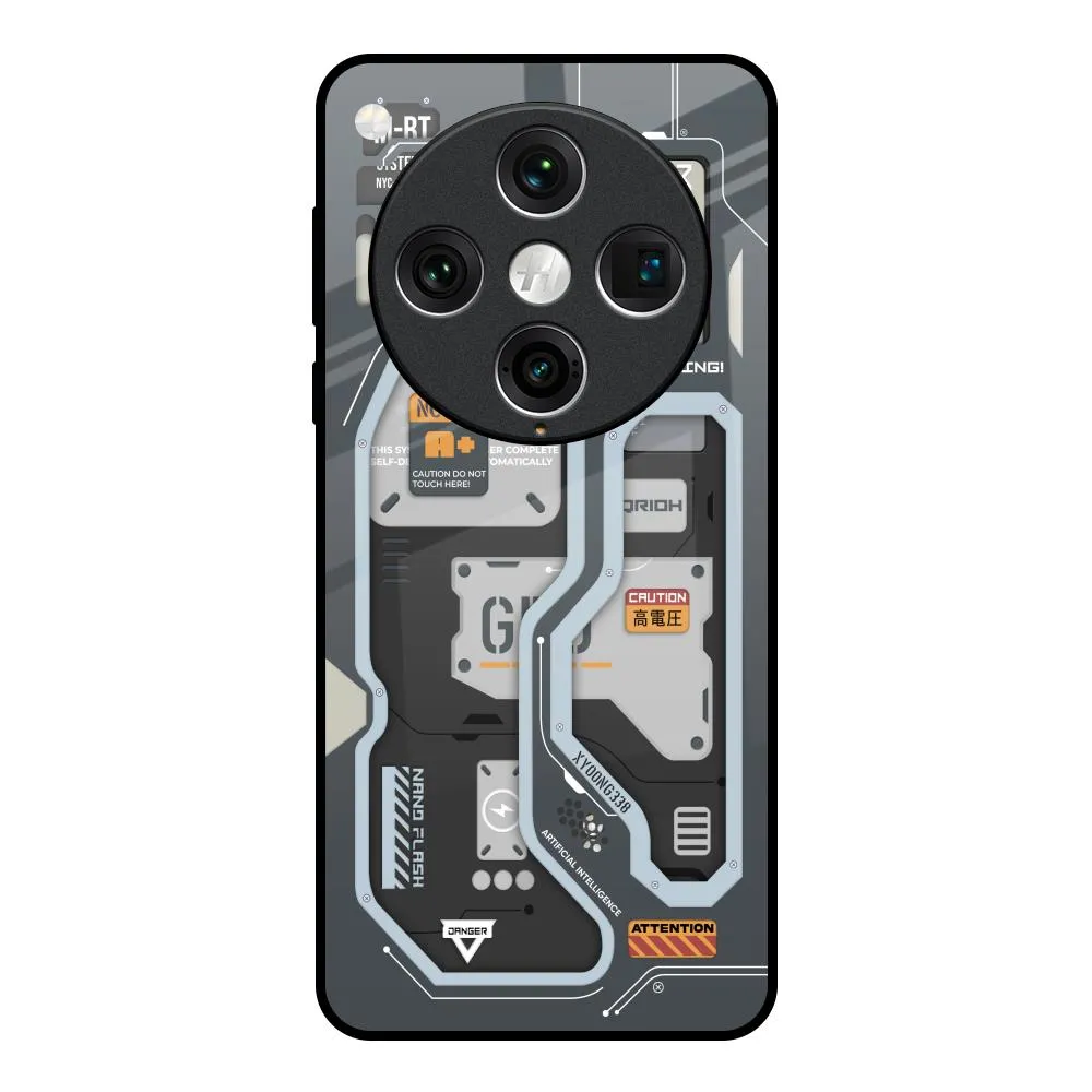 Protective Surface Protective Finish Retro Futuristic Glass Case for Oppo Find x8 Pro