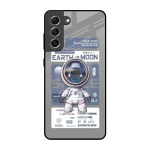Creative Texture Everyday Use Space Flight Pass Glass Case for Samsung Galaxy S21 FE 5G