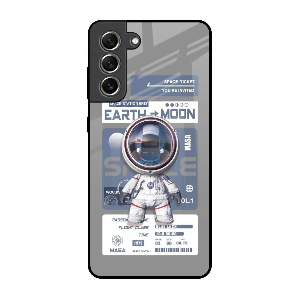 Creative Texture Everyday Use Space Flight Pass Glass Case for Samsung Galaxy S21 FE 5G