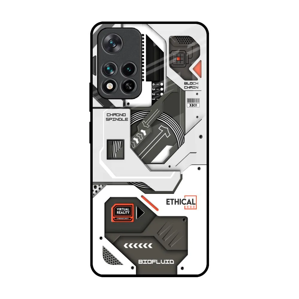 Strong Outline Flexible frame Explore Circuit Glass Case for Mi 11i