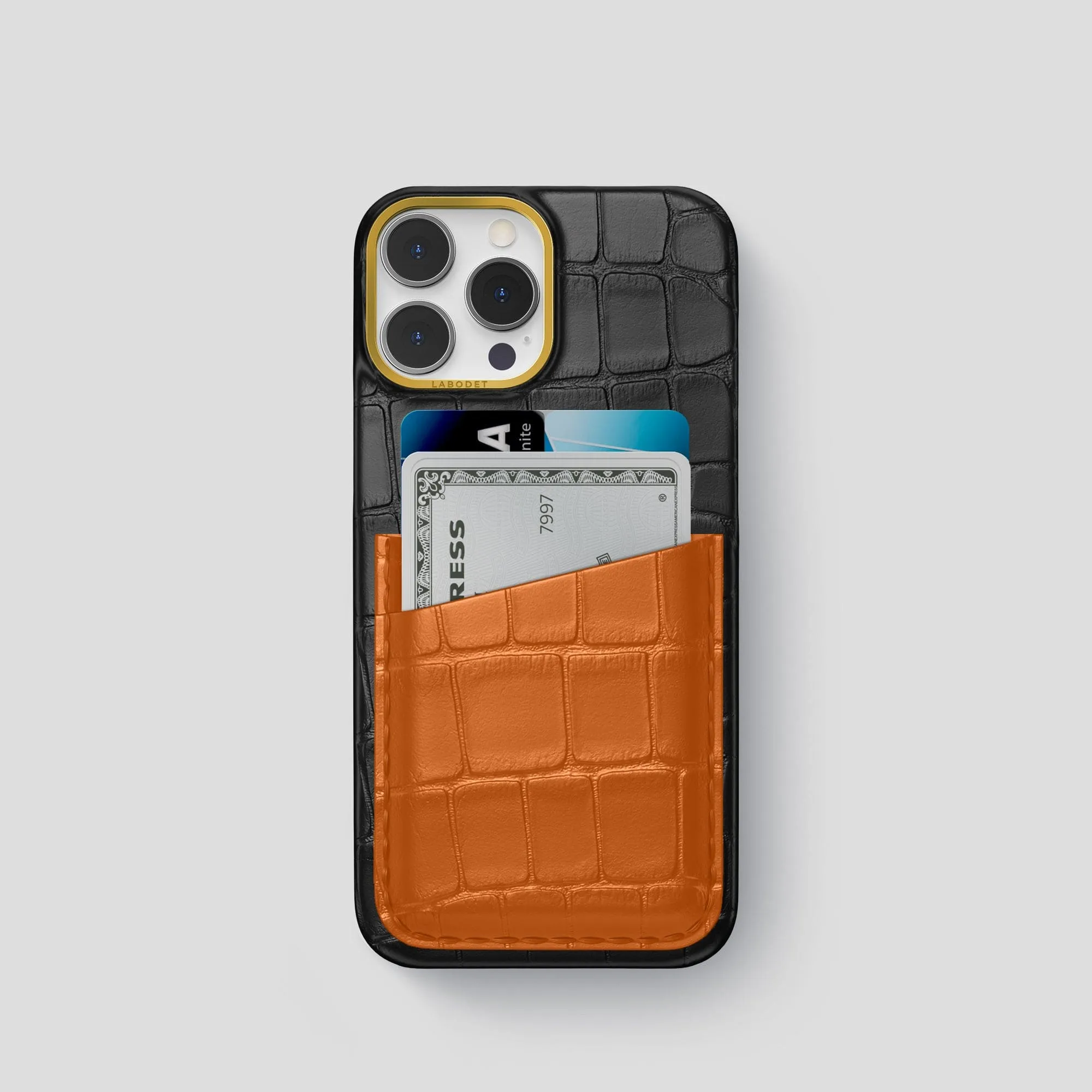 Easy Removal Customizable Option Double Card Case Color?? For iPhone 15 Pro In Alligator