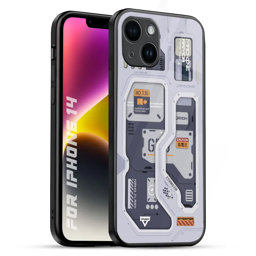 Tech Savvy Glass Case for iPhone 14 Stylish grip Flexible Design