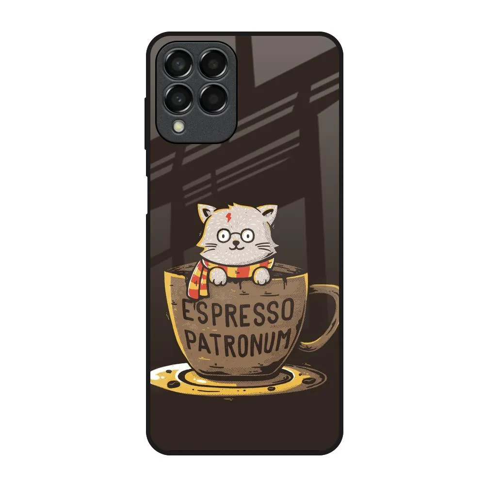 Tea With Kitty Glass Case For Samsung Galaxy M53 5G Lightweight Build Quality