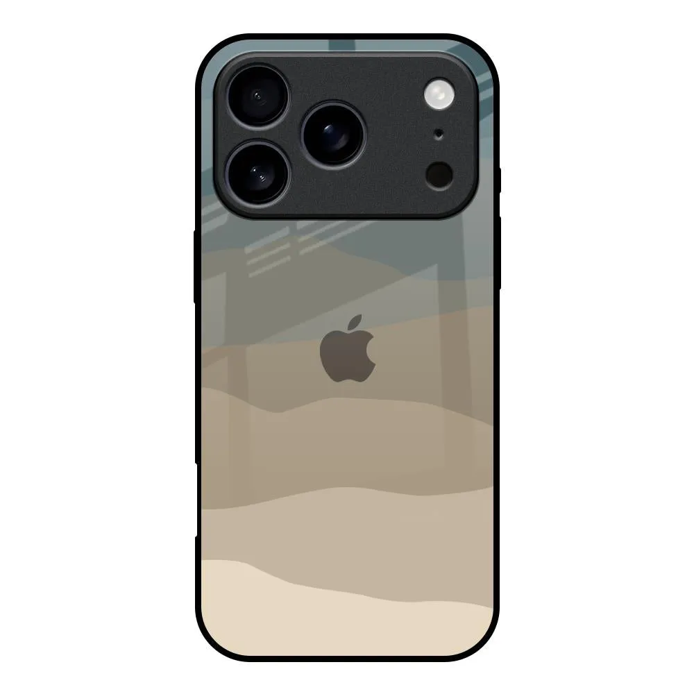 Abstract Mountain Pattern Glass Case for iPhone 17 Pro Protective Craft Fashion Edge