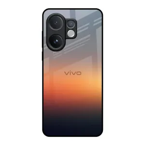 Polished Style Aesthetic Orange Glass Case for Vivo V60 5G