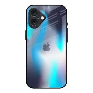 Travel Companion Simple Style Blue Swan Shadow Glass Case for iPhone 16