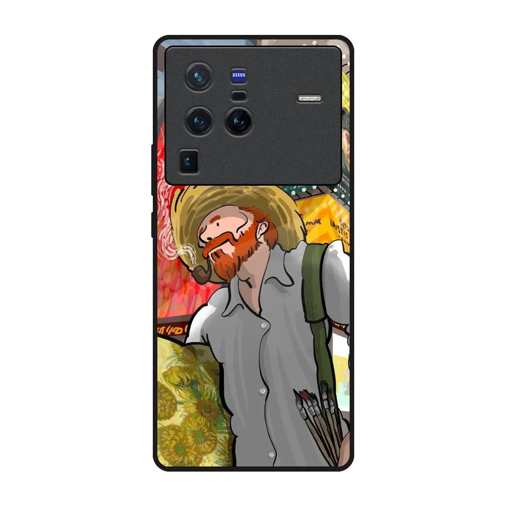 Loving Vincent Glass Case for Vivo X80 Pro 5G Color Accent