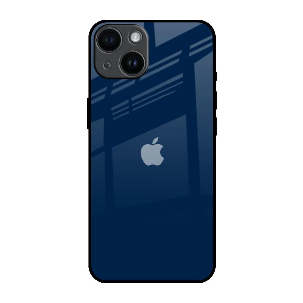 Royal Navy Glass Case for iPhone 14 Vibrant pattern Wireless charging