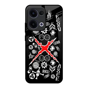 Anti Slip Red Zone Glass Case for Oppo Reno13 5G