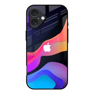 Colorful Fluid Glass Case for iPhone 16 Protective cover