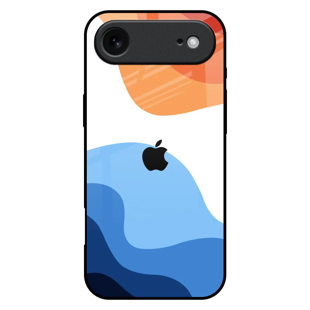 Wavy Color Pattern Glass Case for iPhone 17 Air Light Form Protective Frame