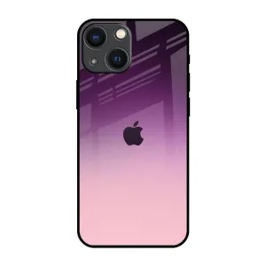 Minimal Surface Trendy Look Purple Gradient Glass case for iPhone 14 Plus