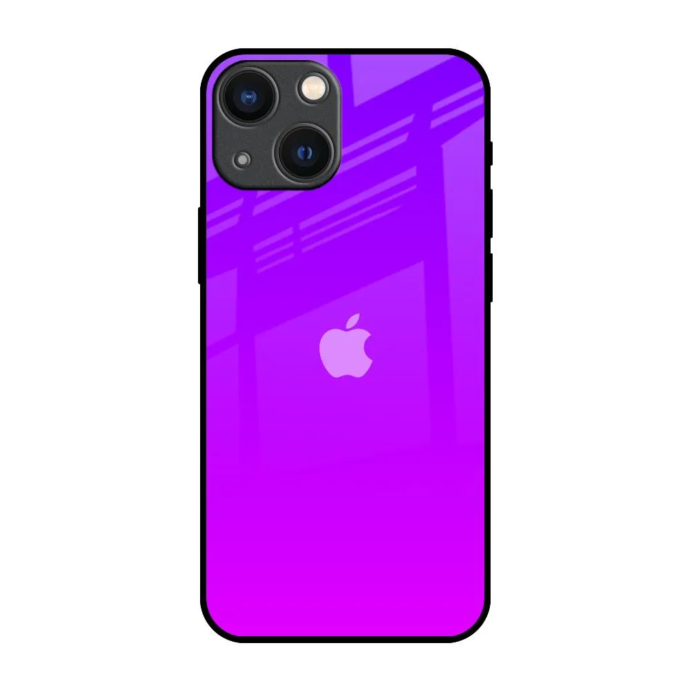 Purple Pink Glass Case for iPhone 14 Plus Premium Edge Design