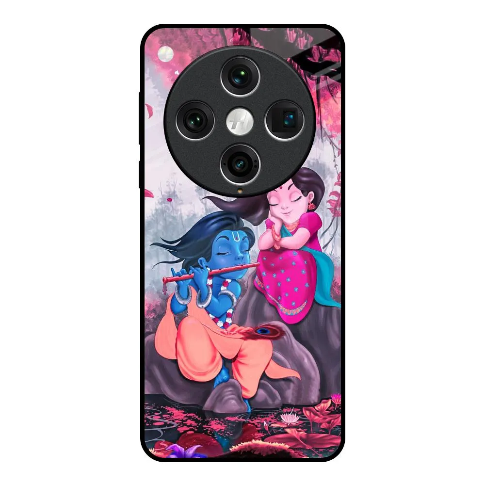 Versatile Accessory Durable Quality Radha Krishna Art Glass Case for Oppo Find x8 Pro
