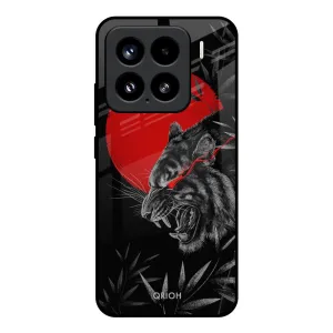 Elegant Pattern Red Moon Tiger Glass Case for Mi 15 5G