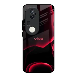Red Thunder Glass Case for Vivo T4 Ultra 5G Premium Surface Texture