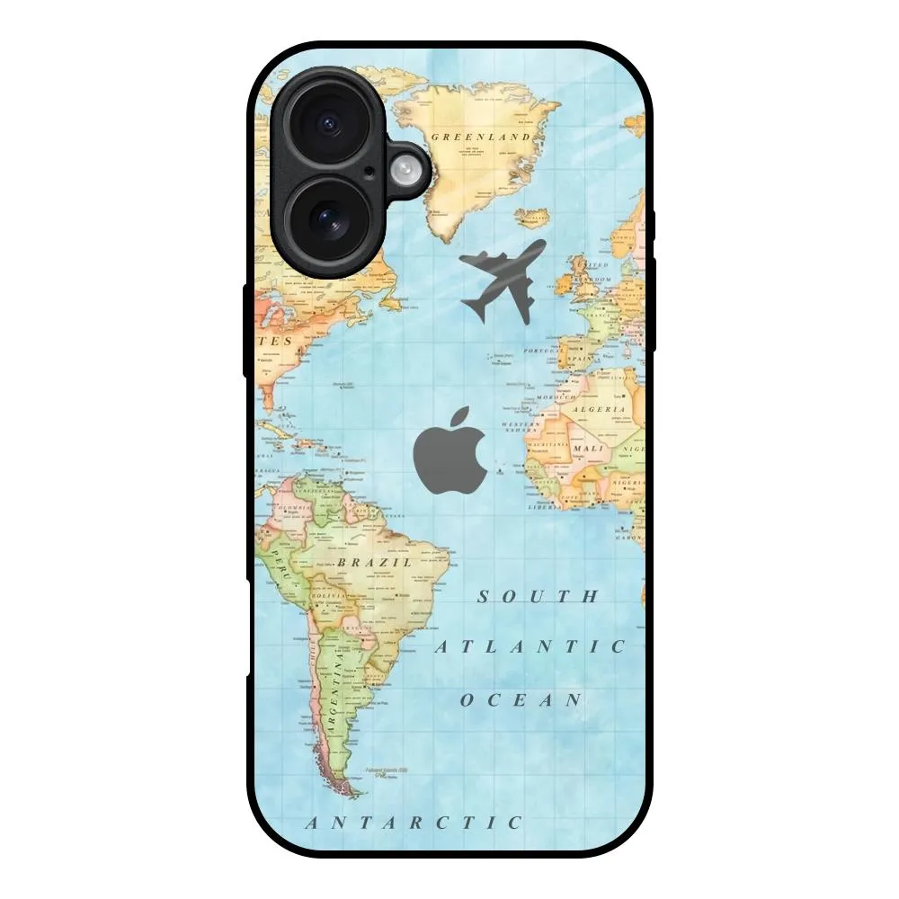 Fly Around The World Glass Case for iPhone 17 Modern Edge Smooth Texture Pattern