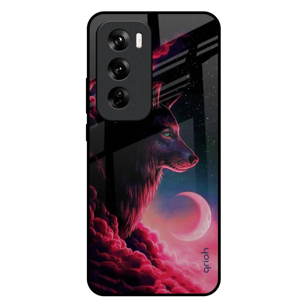 Hybrid Frame Enhanced Durability Moon Wolf Glass Case for Oppo Reno 12 Pro 5G