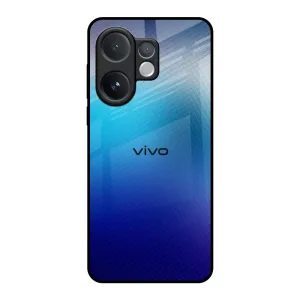 Blue Rhombus Pattern Glass Case for Vivo V60 5G Minimal Comfort Strong Shell