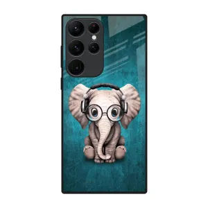 Adorable Baby Elephant Glass Case For Samsung Galaxy S22 Ultra 5G Classic Finish Minimal Edge