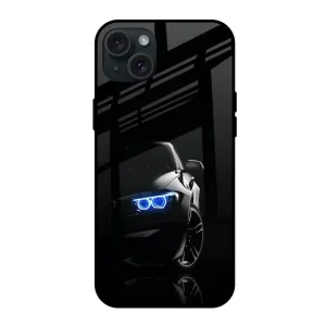 Sleek Appearance Car In Dark Glass Case for iPhone 15 Plus