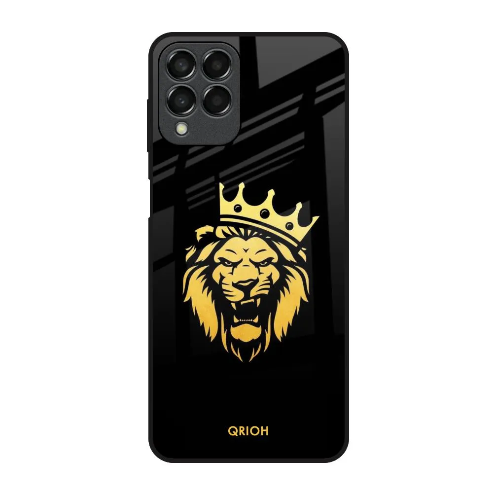Lion The King Glass Case for Samsung Galaxy M53 5G Soft Layer Texture