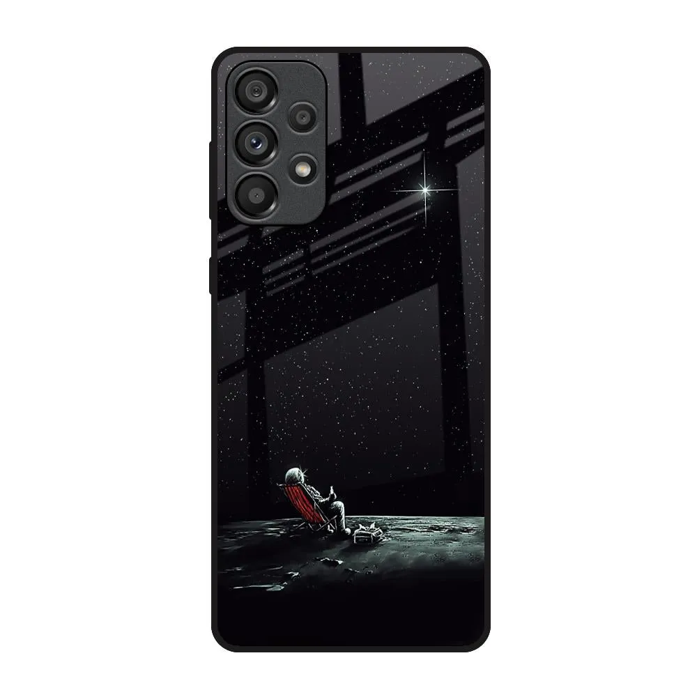 Relaxation Mode On Glass Case For Samsung Galaxy A73 5G Soft Finish Layer Trendy Aesthetic