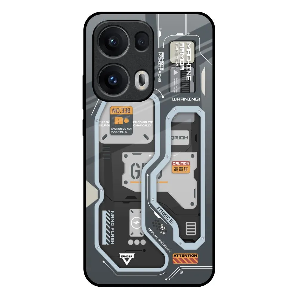 Retro Futuristic Glass Case for Oppo Reno13 Pro 5G Vivid Surface