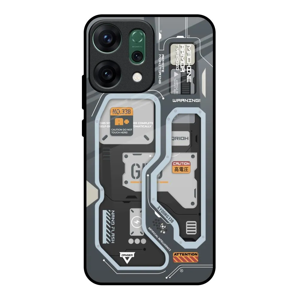 Retro Futuristic Glass Case for Oppo Reno14 Pro 5G Refined Edge