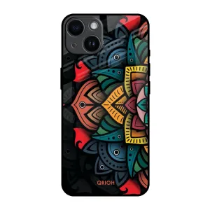 Matte Coating Flexible Design Retro Gorgeous Flower Glass Case for iPhone 14