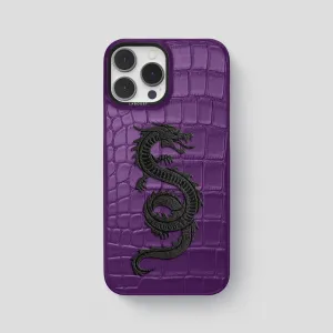 Classic Case With Carbon Dragon For iPhone 15 Pro Max In Alligator Comfort Layer Texture