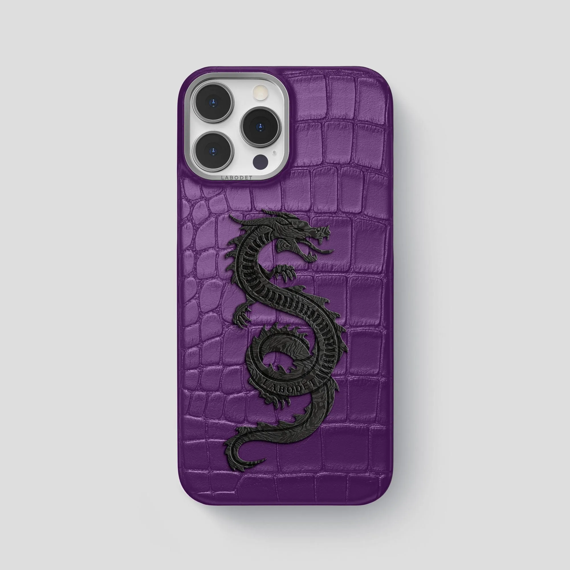 Rugged Outline Classic Case With Carbon Dragon For iPhone 15 Pro Max In Alligator