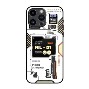 Tech Display Glass Case for iPhone 14 Pro Max Rugged Build Texture Hybrid Pattern Texture