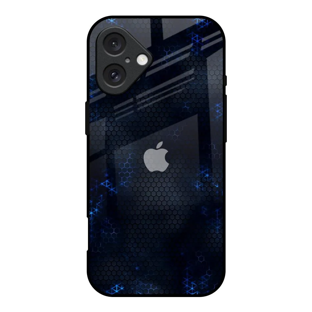 Blue Hues Glass Case for iPhone 16 Durable Frame