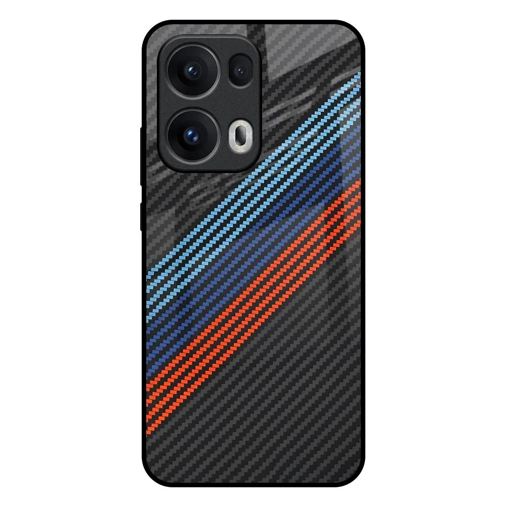 Textured Surface Soft Shape Carbon Inspired Glass Case for Oppo Reno13 Pro 5G