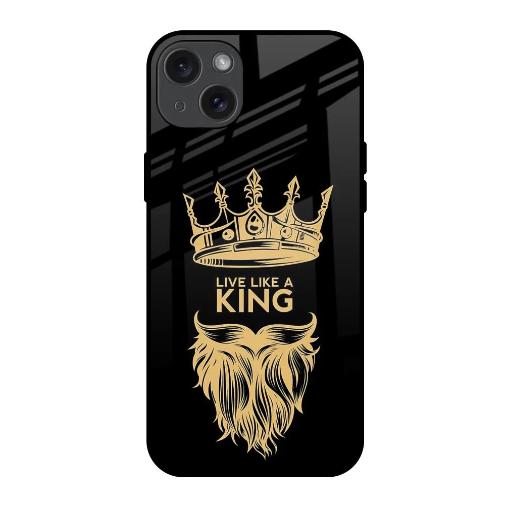 King Life Glass Case For iPhone 15 Plus Clean Texture