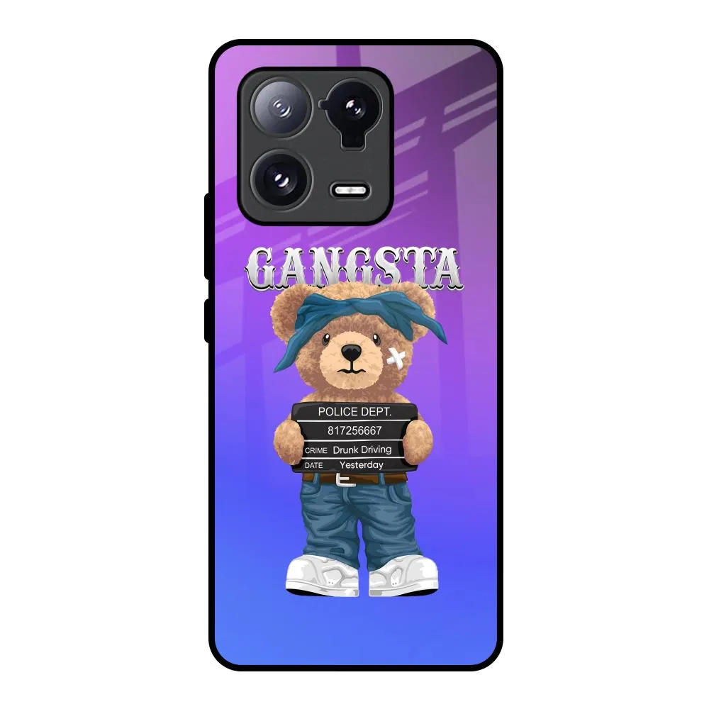 Compact Frame Hand Friendly Gangsta Bear Glass Case for Mi 13 Pro