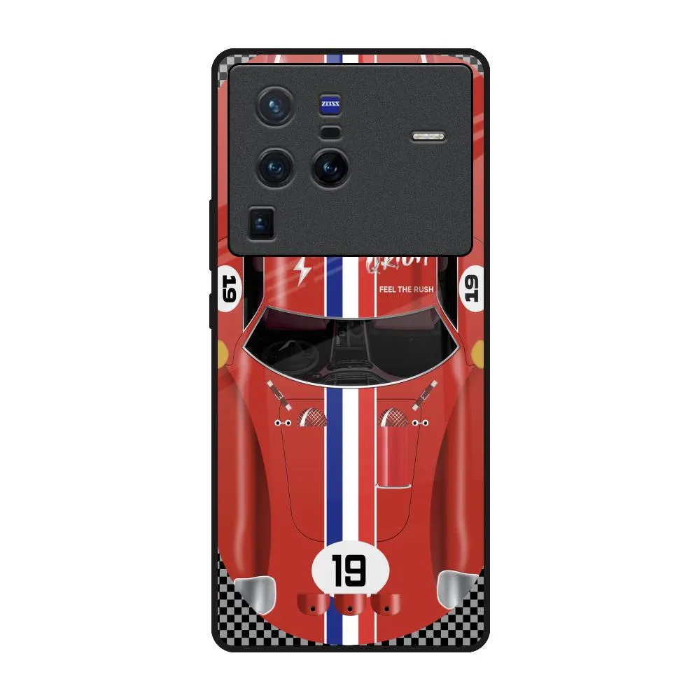Racing Vintage Glass Case for Vivo X80 Pro 5G Grip Assist