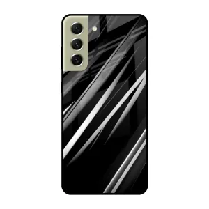 Black & Grey Gradient Glass Case For Samsung Galaxy S21 FE 5G Modern Texture Look