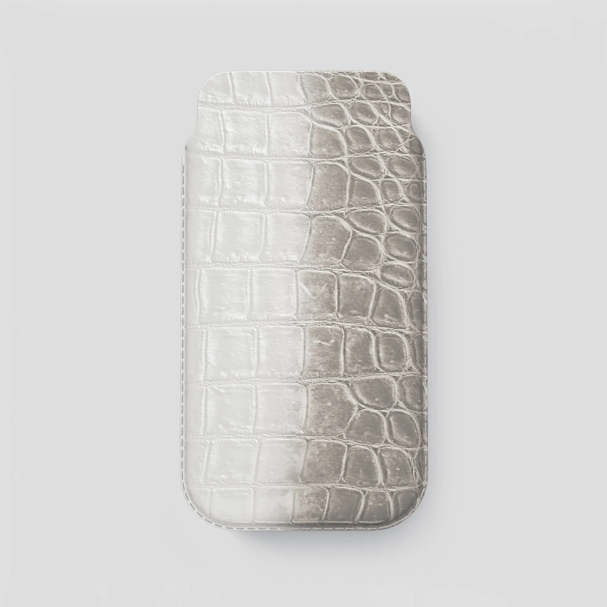 Simple Texture Pouch Case For iPhone 15 Pro Max In Himalayan Crocodile