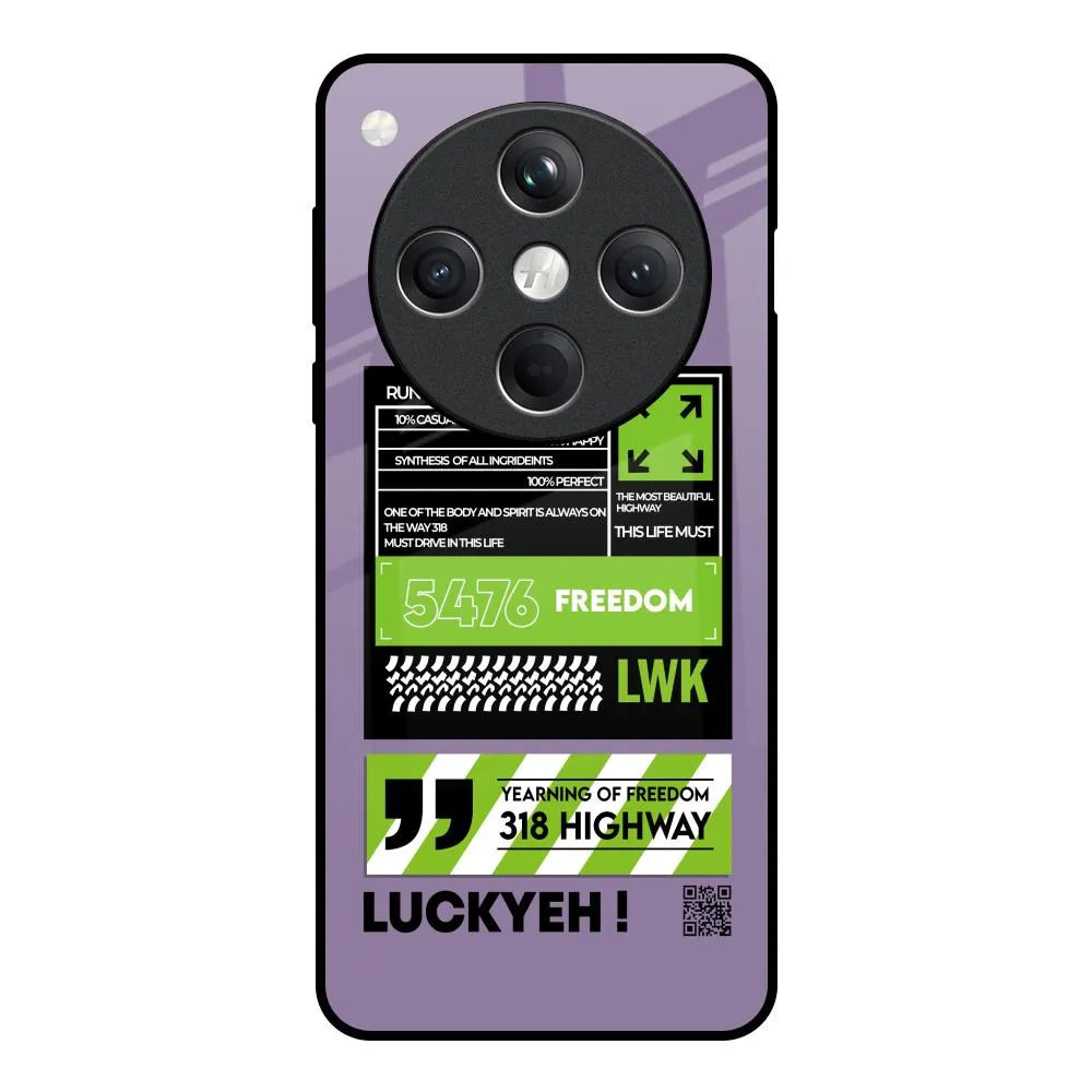 Run & Freedom Glass Case for Oppo Find X8 5G Tough Frame Printed Artwork