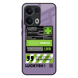 Run & Freedom Glass Case for Oppo Reno13 Pro 5G Elegant Texture Universal Fit