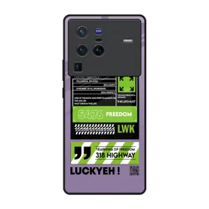 Printed Graphic Textured Grip Run & Freedom Glass Case for Vivo X80 Pro 5G