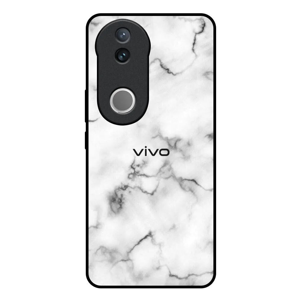 Satin White Marble Glass Case for IQOO Z10R 5G Smooth Feel Surface Shock Proof